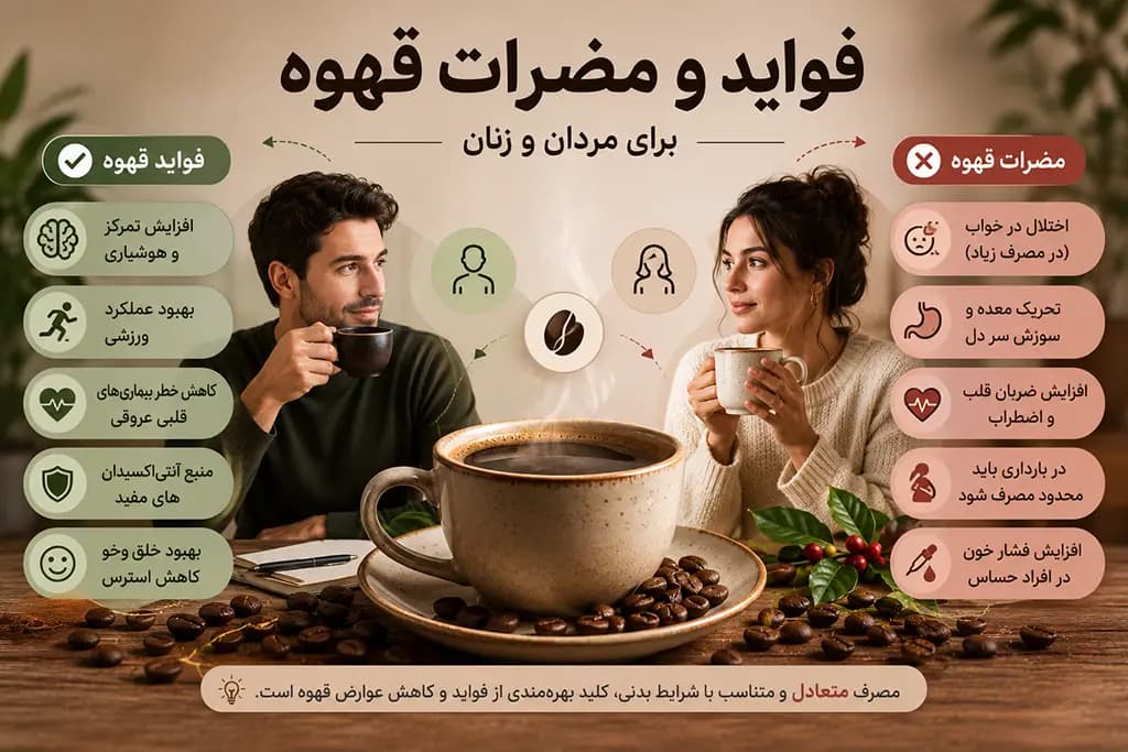فواید و مضرات قهوه برای مردان و زنان